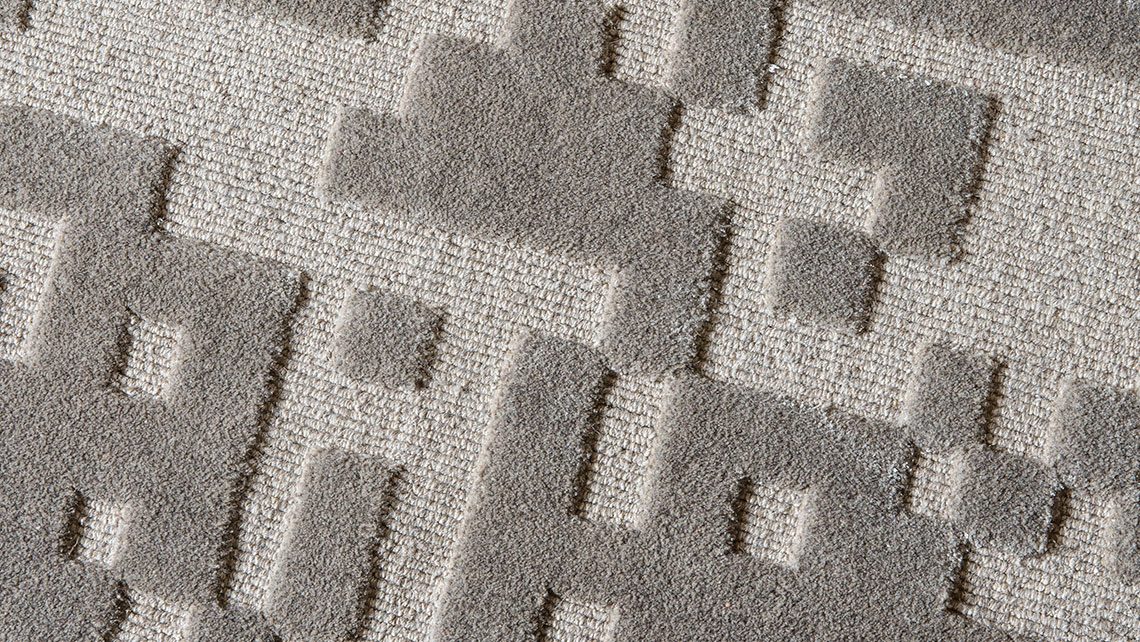 tapis structure lin gris