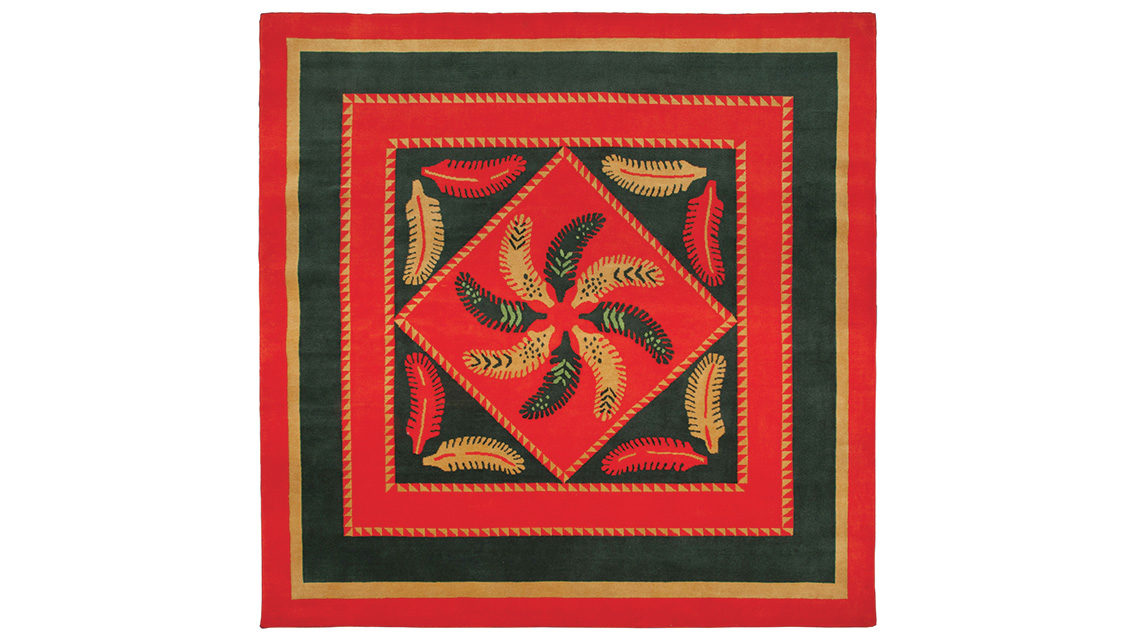 tapis rouge noue main népalais codimat